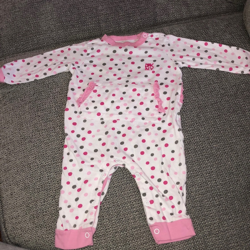 DKNY polka dot long sleeve romper